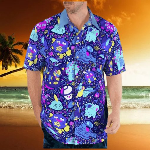 Poison Pokemon Hawaiian Shirt And Shorts 3D Summer Vacation Hawaiian Shirt