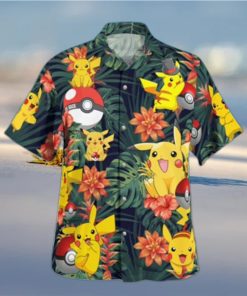 Pokemon Ball Hawaiian Shirt Palm Leaves Pattern Beach Gift For Friend