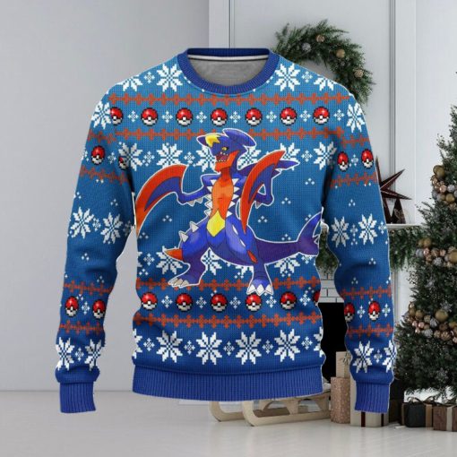 Pokemon Garchomp Anime Ugly Christmas Sweater, Custom Sweatshirt Apparel