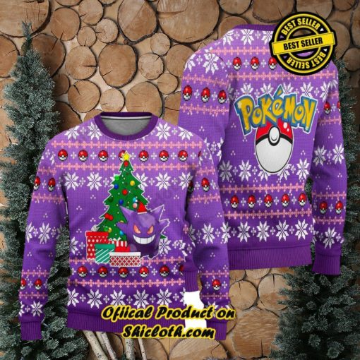 Pokemon Gengar Christmas Ugly Sweater