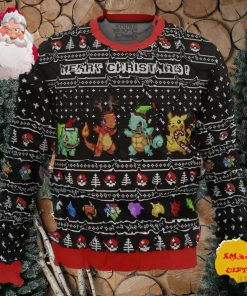 Pokemon Kanto Starters Christmas AOP Sweater