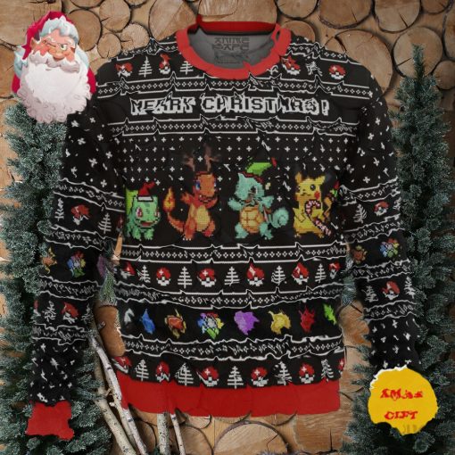 Pokemon Kanto Starters Christmas AOP Sweater