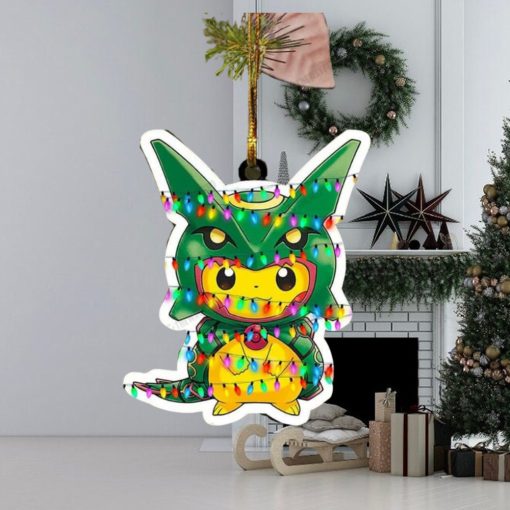 Pokemon Poncho Pikachu Rayquaza Custom Tree Decorations 2023 Ornament