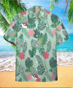 Pokemon Trendy Hawaiian Shirt Bulbasaur Tropical Green Hawaii Shirt Pokemon Aloha Shirt