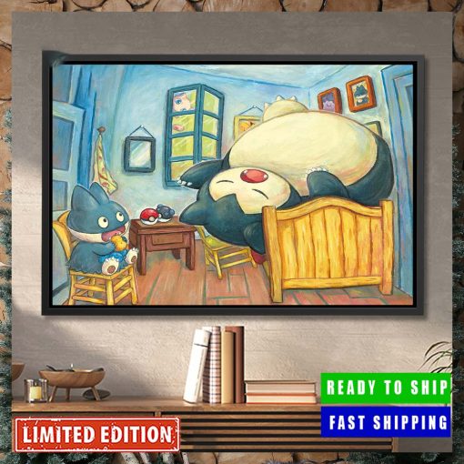 Pokemon x Van Gogh Museum Snorlax Art Inspired By Van Gogh Home Decor Poster Canvas