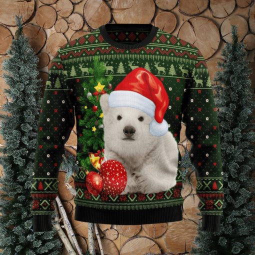 Polar Bear Cute Christmas Ugly Christmas Sweater, Custom Ugly Christmas Sweater