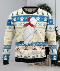 Polar Bear Ice Skiing Ugly Sweater Party