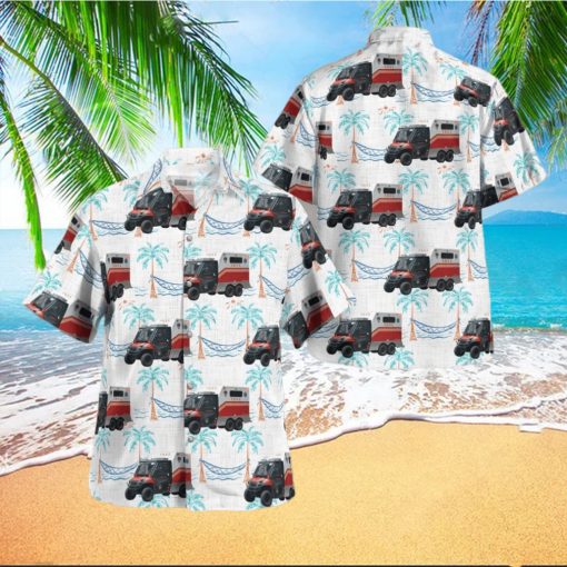 Polaris FDNY First Aid Ambulance Button Up Hawaiian Shirt Beach Gift