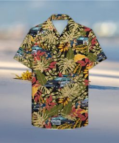 Police Car And Police Dog Aloha Leobees All Over Print Hawaiian Shirt