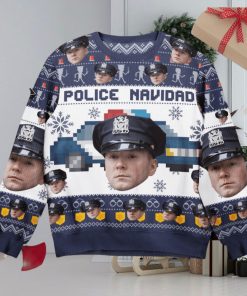 Police Navidad Personalized Photo Ugly Sweater