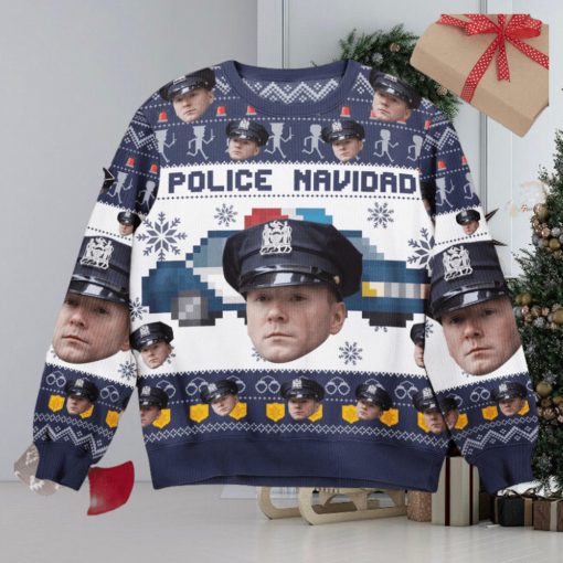 Police Navidad Personalized Photo Ugly Sweater