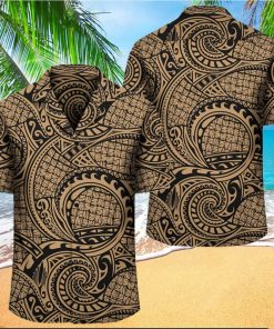 Polynesian Maori Lauhala Gold Hawaiian Shirt