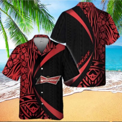 Polynesian Samoan Pattern Budweiser Beer Hawaiian Shirt