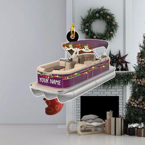 Pontoon Boat Colorful Personalized Acrylic Ornament