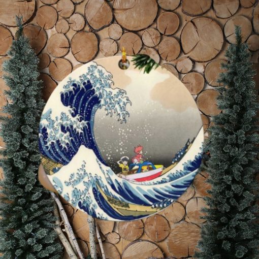 Ponyo On The Cliff By The Sea The Great Wave Japan Perfect Gift For Holiday Ornament