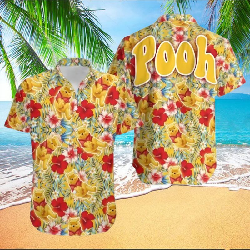 Pooh Yellow Floral Winnie The Pooh Disney Cruise 2023 Disney Hawaiian Shirt