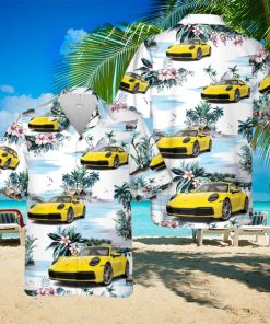 Porsche 911 Racing Yellow 3D Hawaiian Shirt Beach Lover Gift