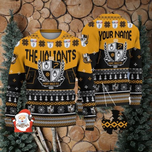 Port Vale 3D Ugly Christmas Sweater Christmas Holiday Gift Custom Name For Men And Women