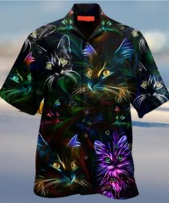 Portrait Neon Cats Art Hawaiian Shirt