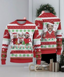 Post Malone Coffee Cups Ugly Christmas Sweater