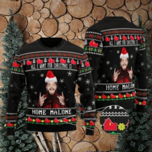 Post Malone Home Malone Ugly Christmas Sweater All Over Print Sweater Music Gift