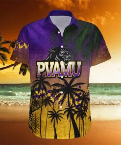 Prairie View A M Panthers 3D Hawaiian Shirt Coconut Tree Tropical Grunge NCAA Summer Beach hawaiian shirt