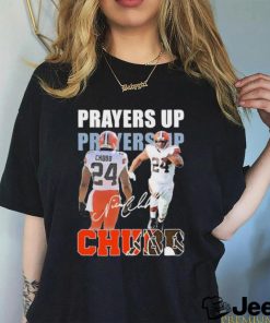 Prayers up Nick Chubb signature t shirt