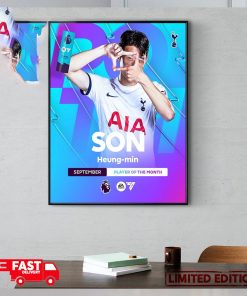 Premier League Son Heung min Player Of The Month September EA Sports FC Home Decor Poster Canvas