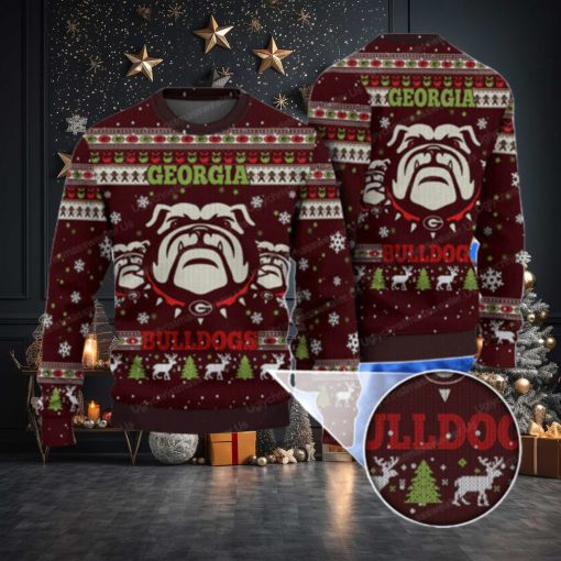 Pride Georgia Bulldogs Ugly Christmas Sweater Crimson Red And White