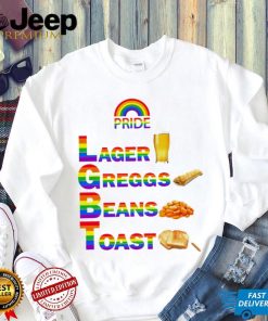 Pride larger greggs beans toast LGBT Pride shirt