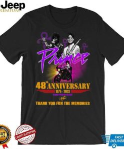 Prince 48th Anniversary 1975 – 2023 Prince Rogers Nelson Thank You For The Memories T Shirt
