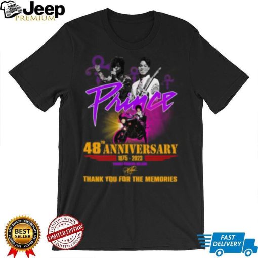 Prince 48th Anniversary 1975 – 2023 Prince Rogers Nelson Thank You For The Memories T Shirt