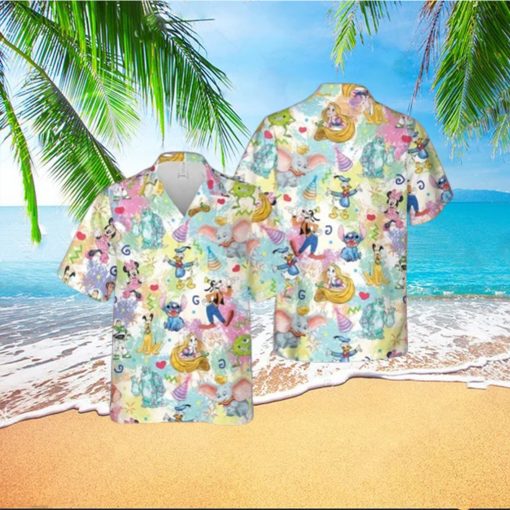 Printerval Lilo Stitch Mickey and Friends Hawaiian Shirt