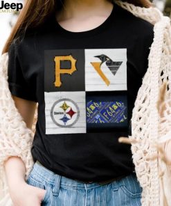 Product pittsburgh Sports Team Logo Art Plus Pennsylvania Map Pirates Penguins Steelers Shirt