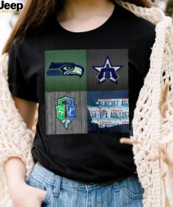 Product seattle Sports Team License Plate Art Washington Map Seahawks Mariners Sounders shirt