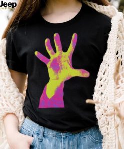 Product system of a down selftitled neon hand shirt