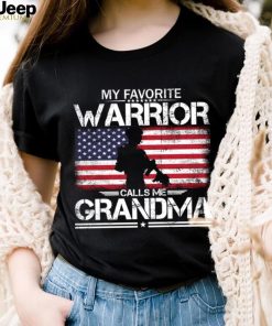 Proud American Grandma My Favorite Warrior Calls Me Grandma Long Sleeve T Shirt