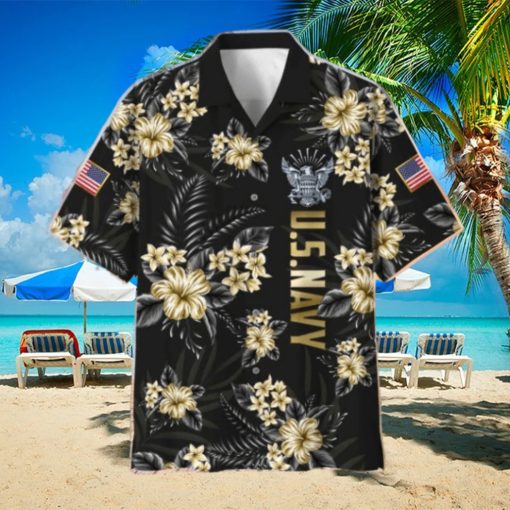 Proudly Served Beach US Navy Hawaiian Shirt Veteran