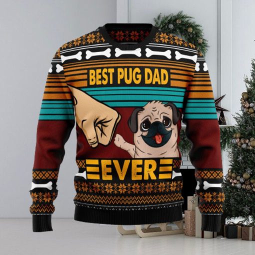 Pug Best Dog Dad dog dad Ugly Christmas Sweater Gift Men Women