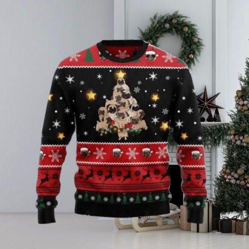 Pug Christmas Tree Best Gift For Dog Lovers Ugly Sweater