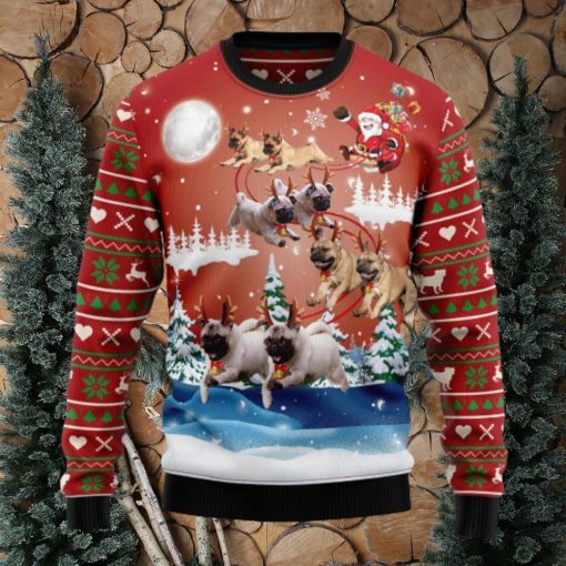 Pug Reindeer Ugly Christmas Sweater Thankgiving Gift Men Women