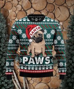 Pug Santa Paws Ugly Christmas Sweater, Custom Ugly Christmas Sweater