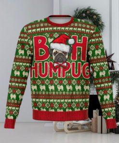 Pug Ugly Christmas Sweater, Pugs Dog Bah Humpug Funny