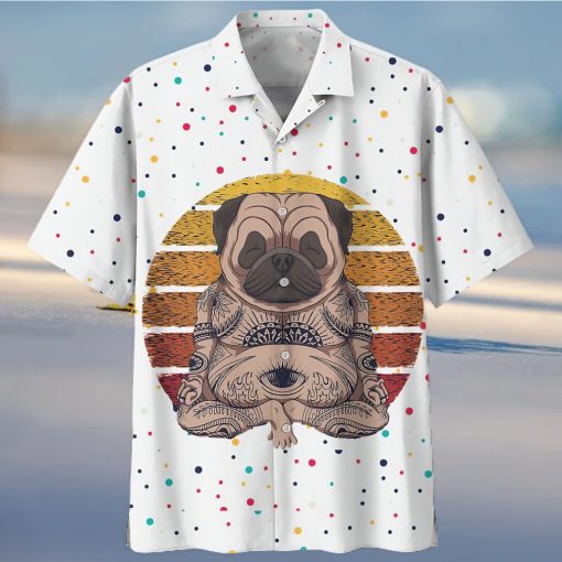 Pug White Nice Design Unisex Hawaiian Shirt