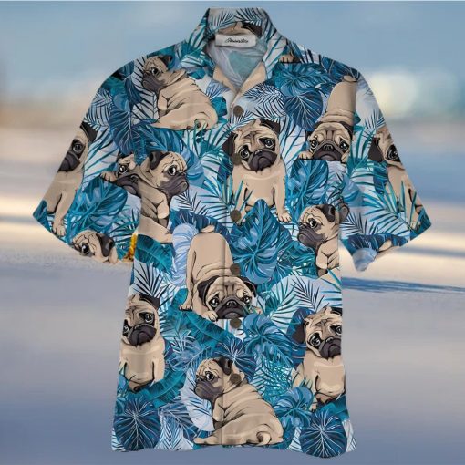 Pugs Blue Nice Design Unisex Hawaiian Shirt