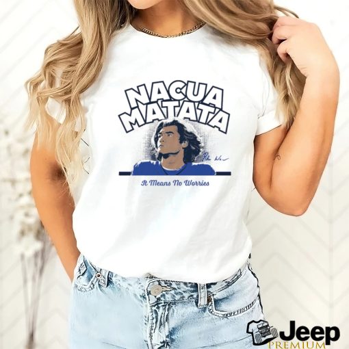 Puka Nacua Los Angeles Rams Nacua Matata it means no worries signature shirt