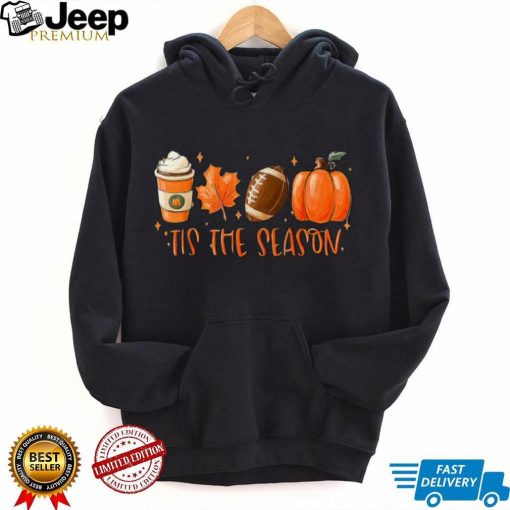 Pumpkin Spice Football Tis The Season Fall Thanksgiving T Shirt