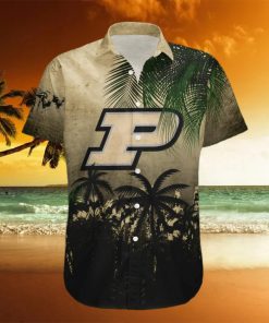 Purdue Boilermakers 3D Hawaiian Shirt Coconut Tree Tropical Grunge NCAA Summer Beach hawaiian shirt