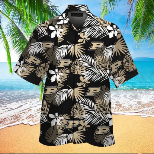 Purdue Boilermakers Short Sleeve Button Up Tropical Hawaiian Shirt