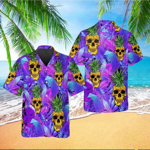 Purple Pineapple Skull Hawaiian Shirt